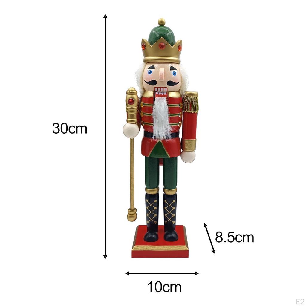 Traditional Wooden Nutcracker Ornament Christmas Decor Collectible Decoration Statue Figurine for