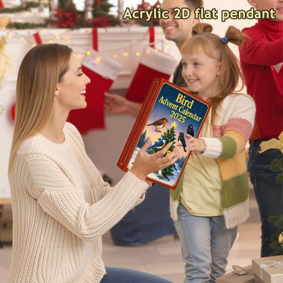 Bird Advent Calendar 2025 24 Days Christmas Countdown Calendar with Acrylic