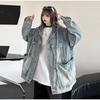 Spring Autumn Vintage Denim Jacket Three-dimensional Pocket Workwear Top Women Men High Street Coat Handsome Wash Jeans Coat