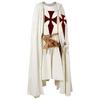 Medieval Knight Crusader Cloak & Tunic Halloween Costume Hooded Cap Renaissance Cosplay Tabard