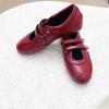 Women's Shoes Retro Red Mary Jane Shoes Women's Inner Height Increase Casual Ballet Shoes Flat Single Shoes Fashion