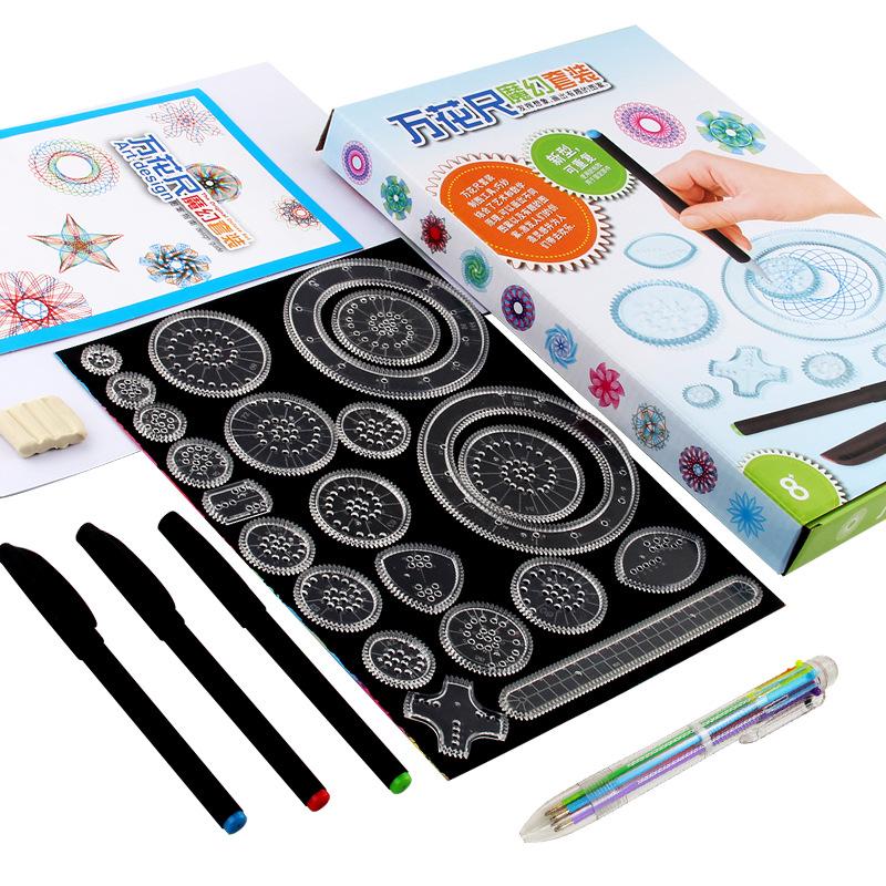 608 Children'S Science And Education Changeable Million Flower Ruler Creative Student Stationery Cute Drawing Ruler Practice Drawing Ruler Goods