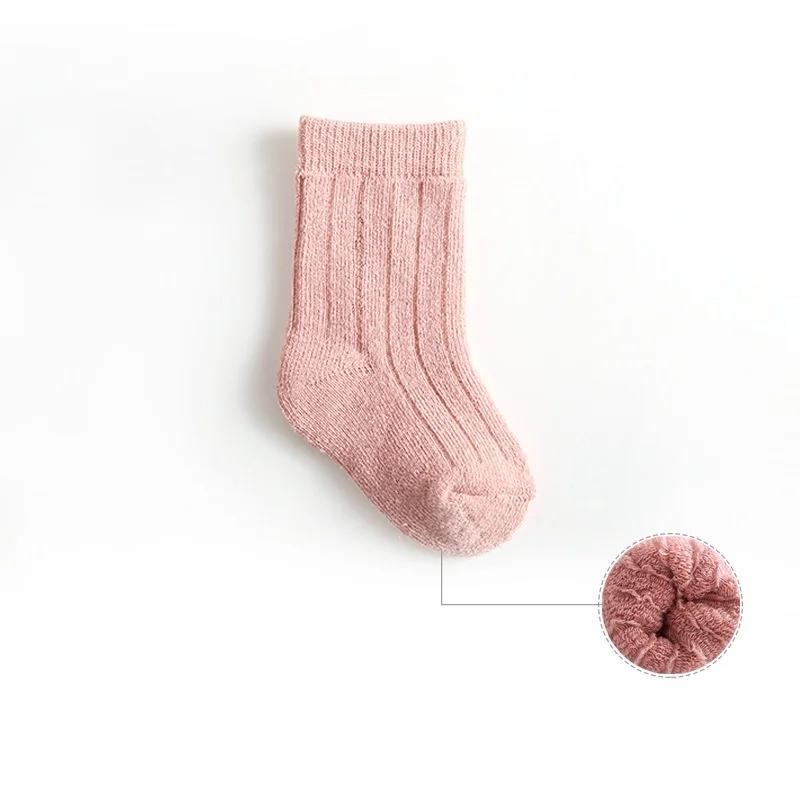 1 Pair Autumn Warm Infant Baby Sock for Boy Girl Chic Simplicity Solid Color Toddler Calf Sock Thicken Fury Winter Sock for Kids