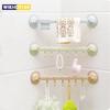 Bathroom 6 Hooks Hanger Rack Wall-mounted Kitchen Cupboard Cooking Tool Storage Shelf Clothes Towel Organizer Gabgets Holder