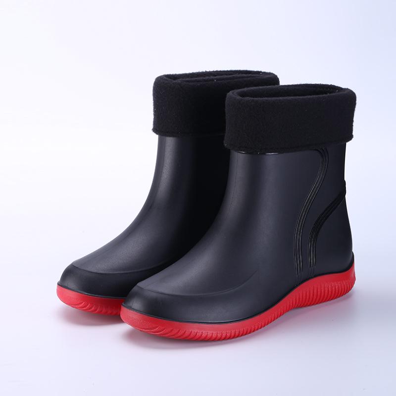 3306 Mid-Tube Fashion Rain Boots for Men and Women - Non-Slip, Waterproof, Thick Rubber Shoes, Ideal for Kitchen Work