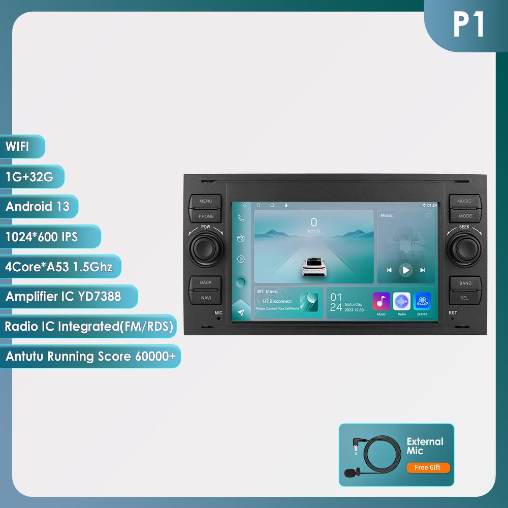 Car Radio Hizpo 2din 7''Android AutoRadio GPS for Ford Mondeo S-max Focus C-MAX Galaxy Fiesta Transit Fusion Connect Kuga Multimedia Navi Carplay Auto