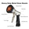 Garden Hose Nozzle Heavy Duty Metal Hose Nozzle with 9 Spray Patterns