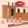 Silicone Lip Brush With Cover Cap Double Head Fingertips Round Head Lip Brushes Concealer Brush Q Soft Lipstick Makeup Brushes