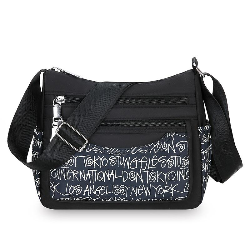 Fashion New Middle-aged Mother Bag Large-capacity Printed Multi-layer Shoulder Bag Lightweight Casual Joker Lady Crossbody Bag