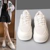Little White Shoes Women's 2024 New Summer Mesh Shoes Breathable Mesh Thick Sole Heightening with Skirt Shoes Sports and Leisure Shoes