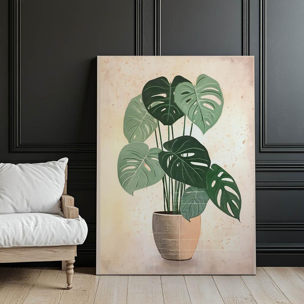 Monstera In a Pot Monstera In a Pot, 30X40 Cm, Frameless, Matte Paper 230 Gsm