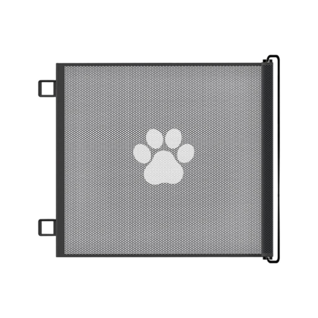 Auto Extending 130cm Pet Gate White Mesh Barrier For Cats Dogs With Metal Frame Easy No Tools Installation Space Saving Home Safety Solution