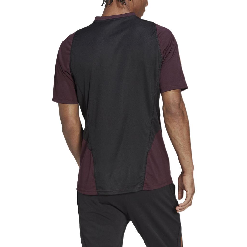 Adidas Germany Team Tiro 23 Logo Patch Short Sleeve Soccer Jersey Men Tops Burgundy HF3990