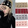Wide Elastic Rock Head Band Fabric Hollowed Out Eyelets Headband Punk Headwrap  Steampunk