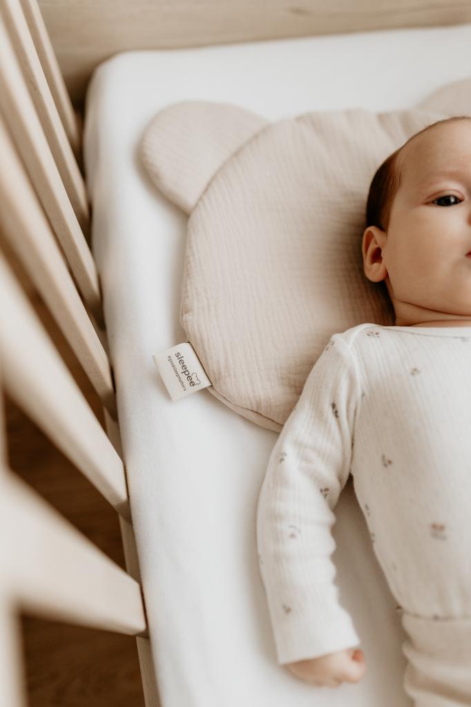 Муслиновая подушка «Мишка Тедди» серая