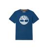 Casual Breathable Short Sleeve Logo T-Shirt Men Tops Deep-Indigo A6281-288
