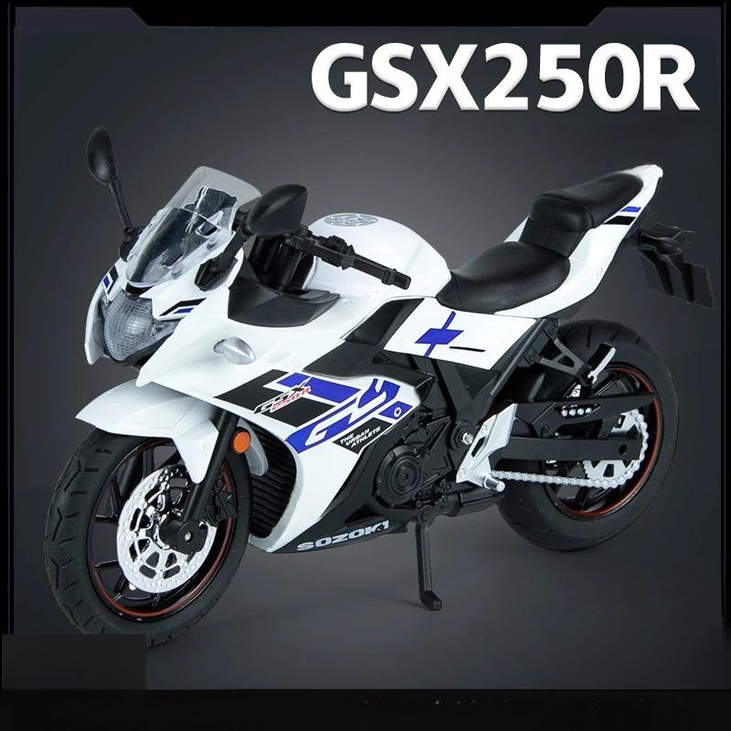 1/12 Scale Suzuki GSX-250R Metal Model Toy Alloy Diecast Motorcycle Simulation Toy with Light Sound Collection for Children Gift