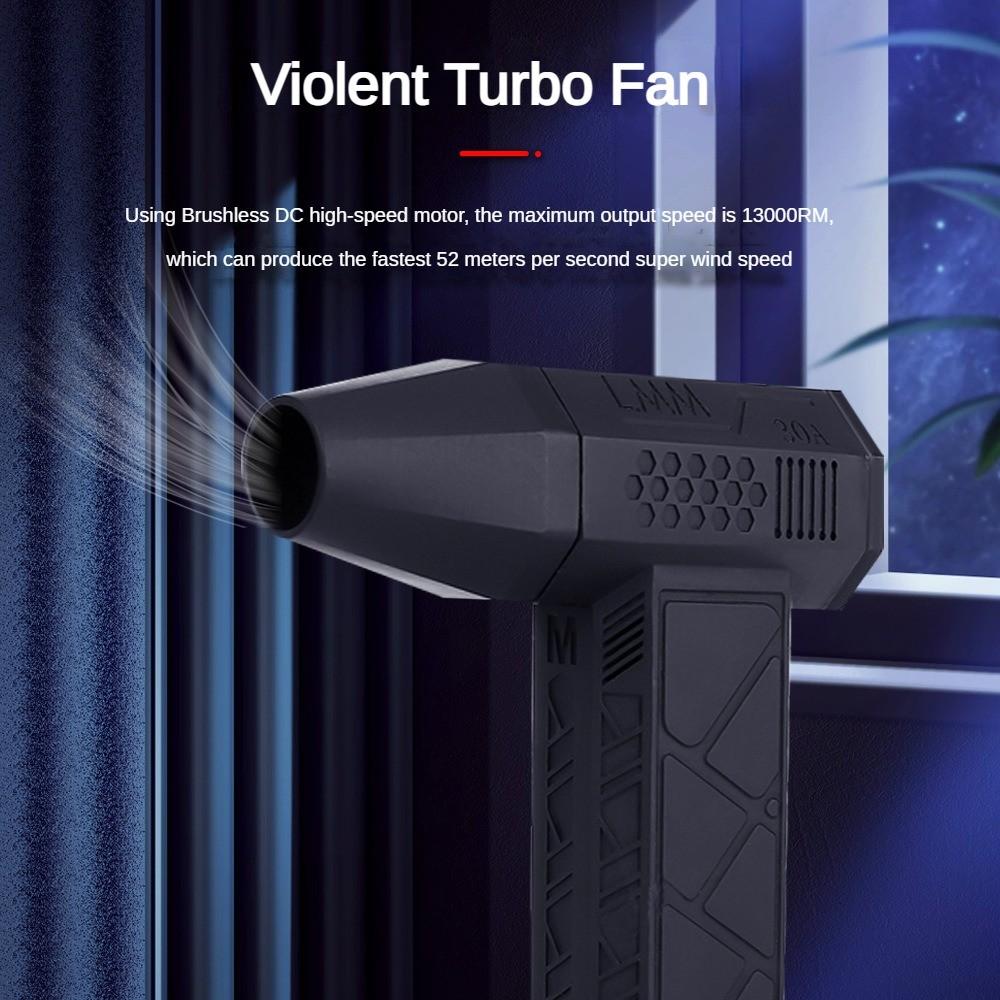 130000RPM High Speed Hair Dryer Outdoor Camping Portable Dust Removal Fan Brushless Violent Turbo Fan