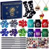DND Dice Advent Calendar 2025, 24 Days Countdown Gift with Dice Set, Themed Pencils for Tabletop RPG Game Gift for Teens