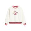 Li Ning Rising Fortune Series Printed Striped Crew Neck Pullover Sweatshirt Women Sweatshirt Off-White AWDU034-5