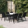 VidaXL Garden Dining Set 7 Pcs Black 3095985