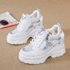 New Summer Women Sneakers Mesh High Platform Trainers White Shoes 9CM Heels Wedges Sandals Breathable Woman Casual Outdoor Shoe