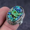 Natural Abalone Shell Gemstone Handmade 925 Sterling Silver Ring Size 8 N8l32