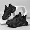 Large Size New Soft-soled Sneakers Spring Wear-resistant Men's Shoes Black Platform Casual Shoes Mesh Dad Shoes