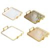 Serving Tray with Handles Multipurpose Food Tray Bathroom Decor Perfume Tray for Outdoor Patio Coffee Table