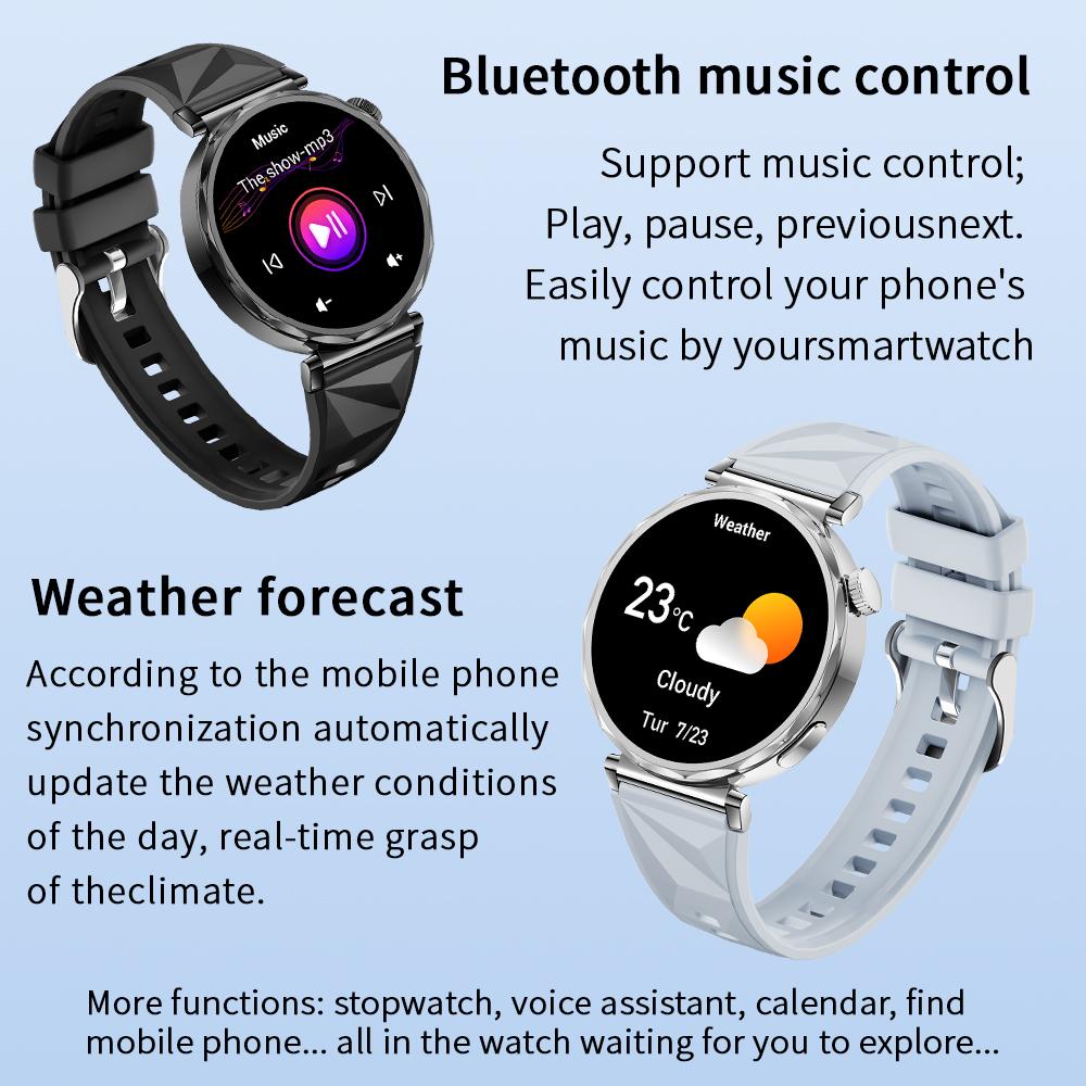 SACOSDING Amoled Screen Women Smart Watches Bluetooth Call Smartwatch Voice Assistant Heart Rate Compass Sport Watch
