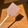 Solid Wood Fly Swatter Extended Wooden Handle Household Mosquito Repellent Swatter Thickened and Durable Leather Fly Swatter