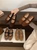 Late Evening Wind Retro Soft-soled Mary Jane Single Shoes Women's 2025 New French Suede Light Mouth Bow Ballet Shoes