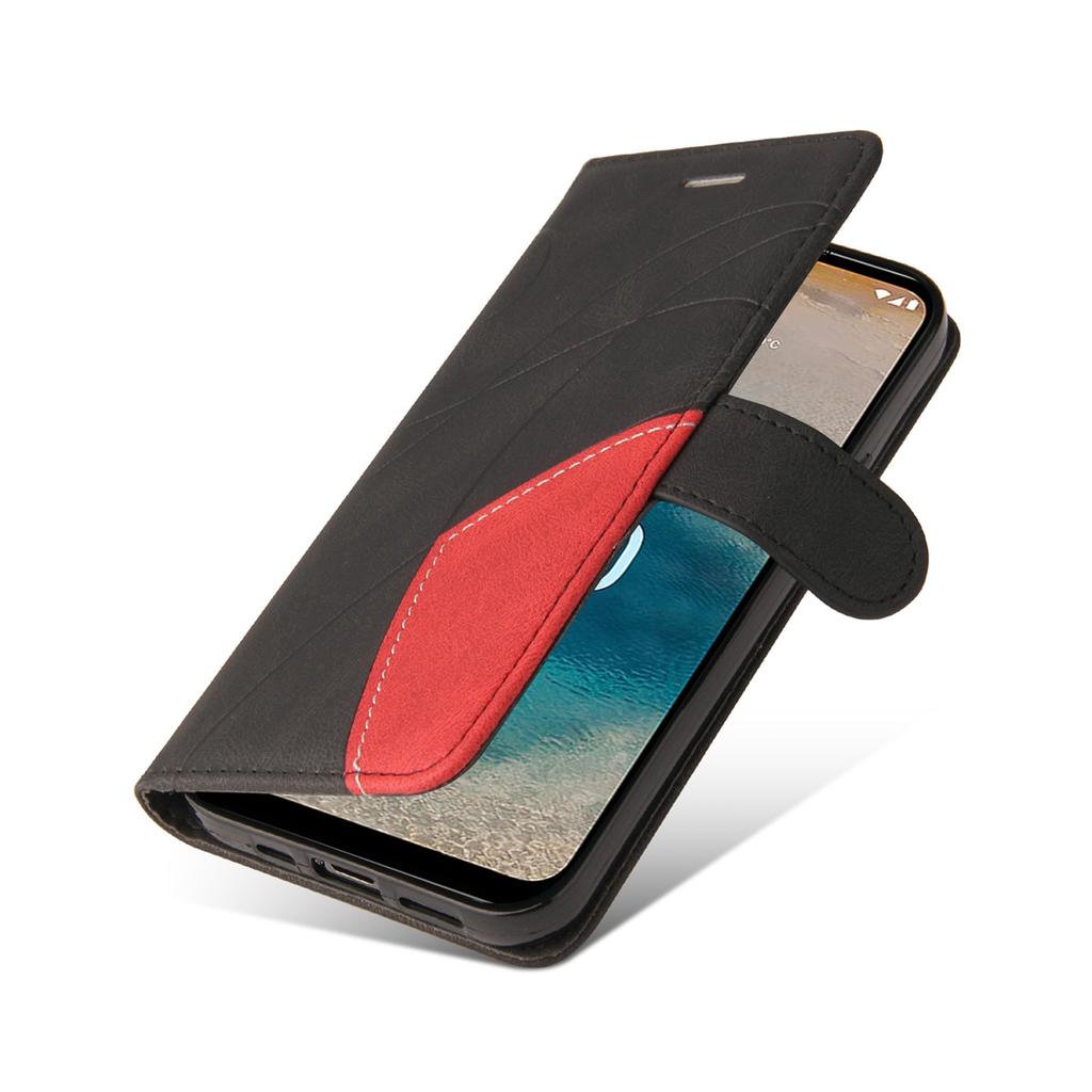 For Nokia 5.3,Nokia 3.4,Nokia 5.4,Nokia 2.4,Nokia G10,G20...Line Pattern Style Splicing Design PU Leather Flip Stand Wallet Phone Bag Case with Card
