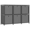 VidaXL Display Shelf 6 Cubes and Boxes Grey 103x30x72.5 Cm Fabric