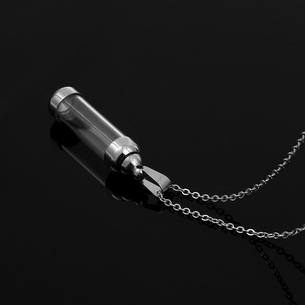 Steel Chain Openable Screw Cap Wishing Bottle Pendant Glass Vial Necklace Lucky Charm Perfume Jars