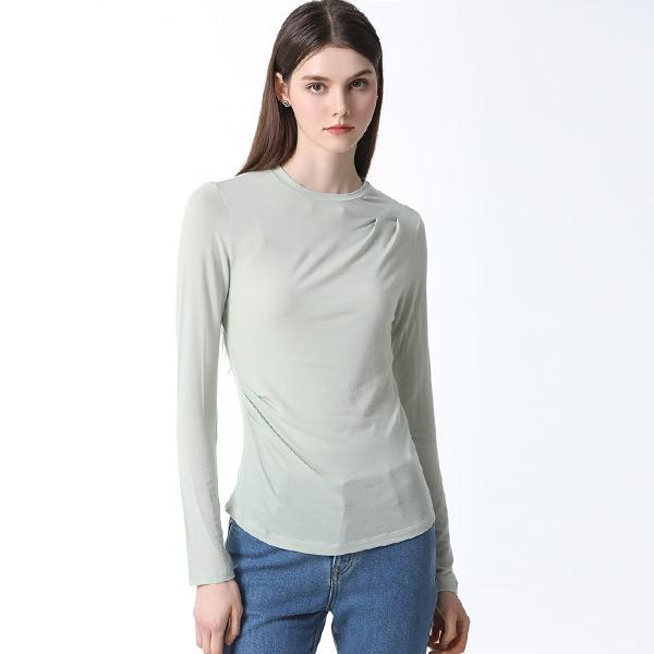 She S miSS Two Tuck Round Neck Wool T ShirT