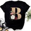 Summer Women's Fashionable Simple Floral Letter Printed Pure Cotton Short Sleeved Women's T-Shirts Women’s
