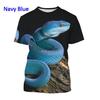 Summer Fashion 3D Printed Snake Shaped T-shirt for Men's Street Top Cool Casual Round Neck Short Sleeve T-shirts