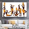 Abstract African Women Canvas Painting Modern Wall Art Posters and Prints Modern Decoration Pictures for Living Room Mural