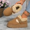 Fashion Winter Velvet Warm Platform Snow Boots New Soft-soled Designer Ladies Cotton Shoes Fashion Flock Casual Ankle Boots Female