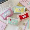 Dopamine Pencil Case Grid Cosmetic Bag New Pen Bag Students Supplies