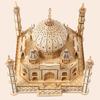 Hallisun 3D Wooden Puzzle Taj Mahal Wooden Model with LED Light India Building Building 3D Puzzle Craft Handicraft DIY Mechanical Assembly Kit for