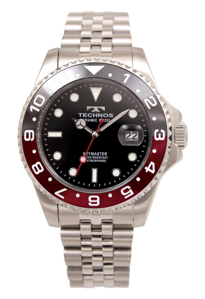 Technos T9C11SH Men's Silver Watch, Water Resistant To 10 ATM, Date Display