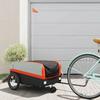 VidaXL Bicycle Trailer, Transport Cart with Safety Flag, Bicycle Stroller with Wheels and Hitch, 94068