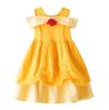 Toddler Girls Belle Costume Princess Cosplay Children Skirt Beauty and the Beast Dress Halloween Costume Size Years Yellow 100 [Dressy Daisy] 2-3