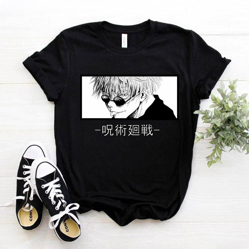 Japanese Manga Gojo Satoru T Shirt Women Tops Jujutsu Kaisen Anime T-shirt Unisex Harajuku Kawaii Short Sleeve Tee Summer Top
