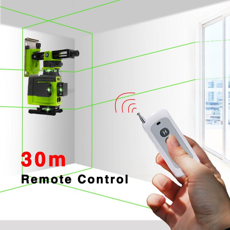 CLUBIONA IE16 Powerful Laser Green Lines Auto Vertical & Horizontal Floor and Ceiling Remote Control Laser Level With Li-ion Battery