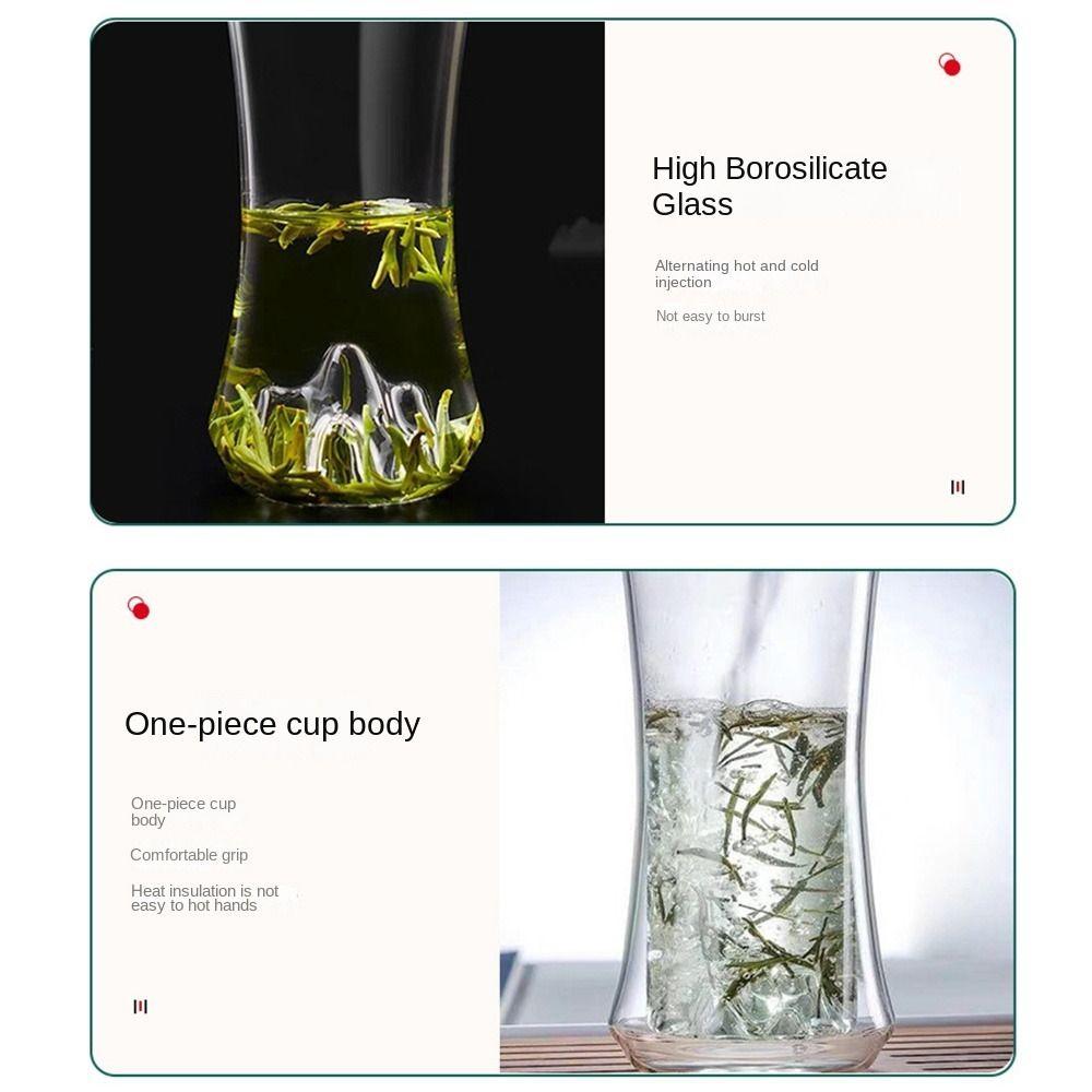 Mountain Shape Double Wall Glass Cups 300ml Coffee Cup Fashion Clear Tea Mug  Office