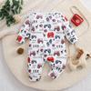 Newborn Baby Boy Truck Cow Graphic Print Long Sleeves Jumpsuit