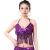 Women Sparkling Sequin Tops Belly Dance Fringe Costume Glitter Factor Party Sparkling Tops Festival Attire Carnival Outfit